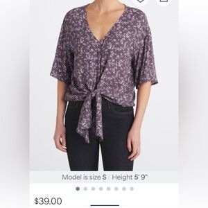 LUQ Rhee Tie Front Top